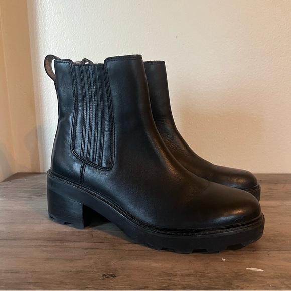 Madewell Womens The Gwenda Platform Black Leather Ankle Boots Size 10 Casual - Picture 4 of 9